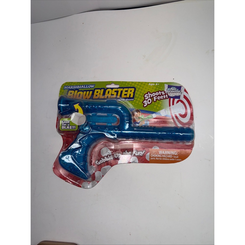 Marshmallow Blow Blaster Mini Shooter Toy Blue Shoots 30 Feet Big Time Toys 8903